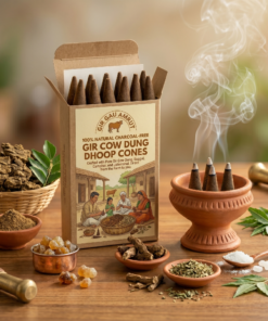 Alternative view of Gir Gau Amrut 100% Natural Charcoal-Free Gir Cow Dung Dhoop Cones